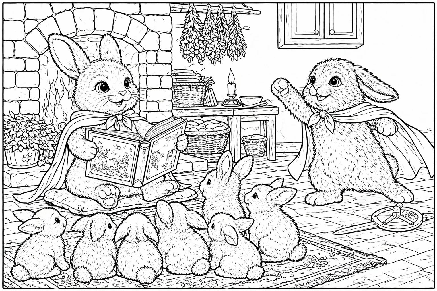 Theodore and Shawn Tell a Story coloring page preview