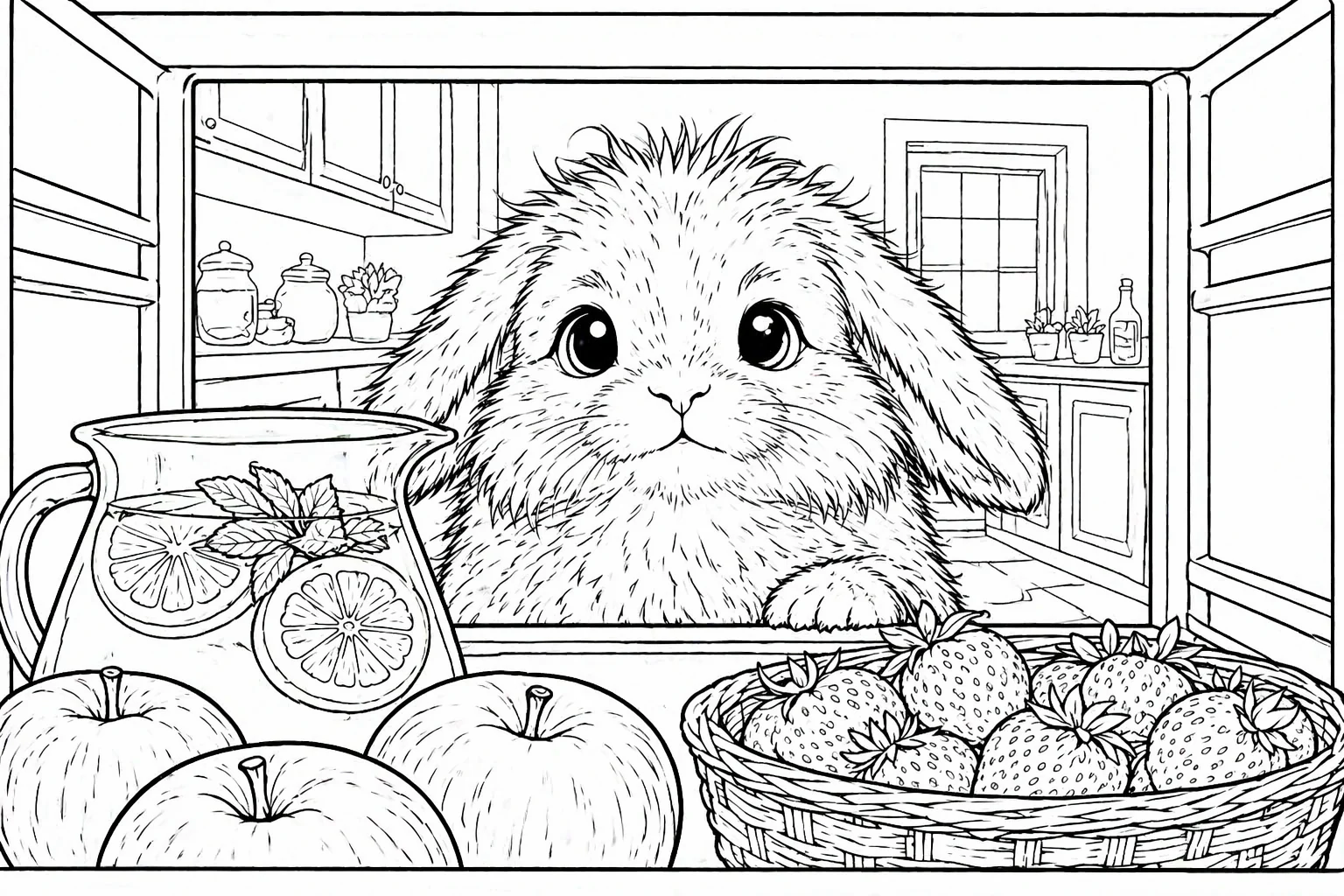 Shawn Looks in the Refrigerator coloring page preview