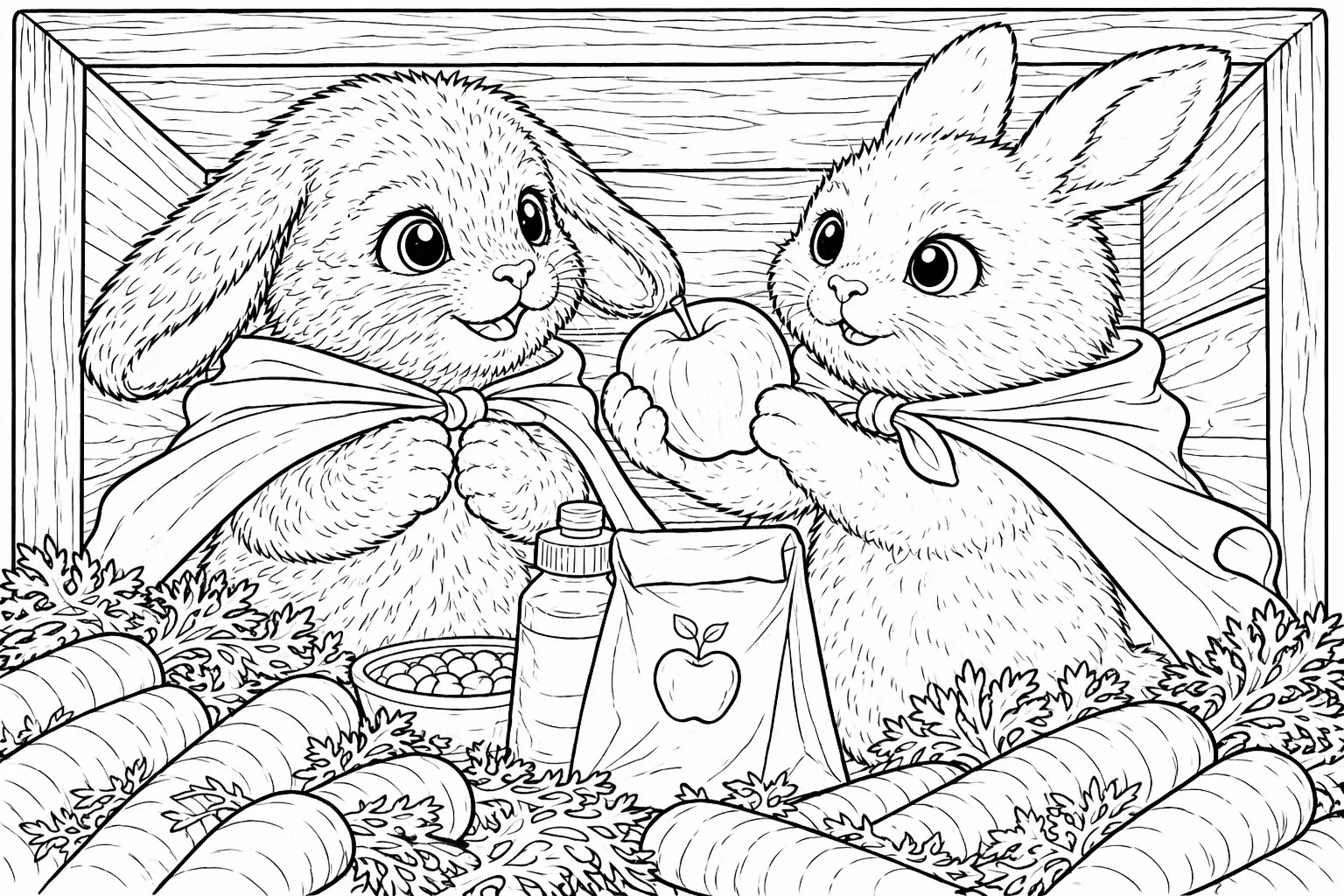 Theodore Offers Shawn an Apple coloring page preview