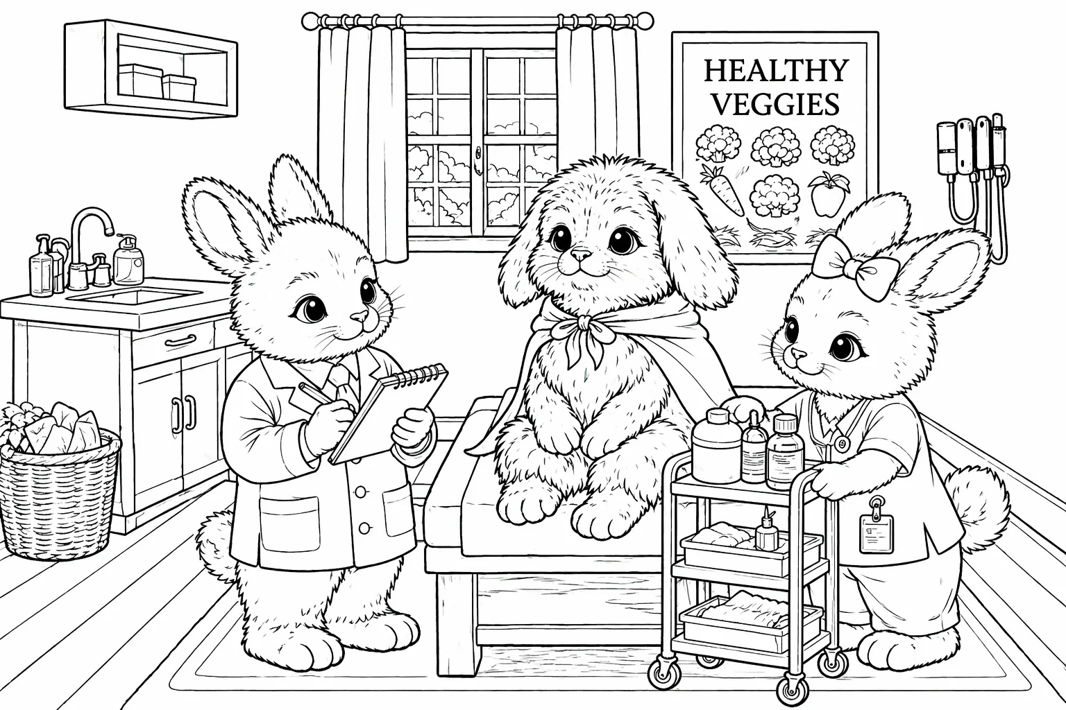At Doctor Hoppenstein’s Office coloring page preview