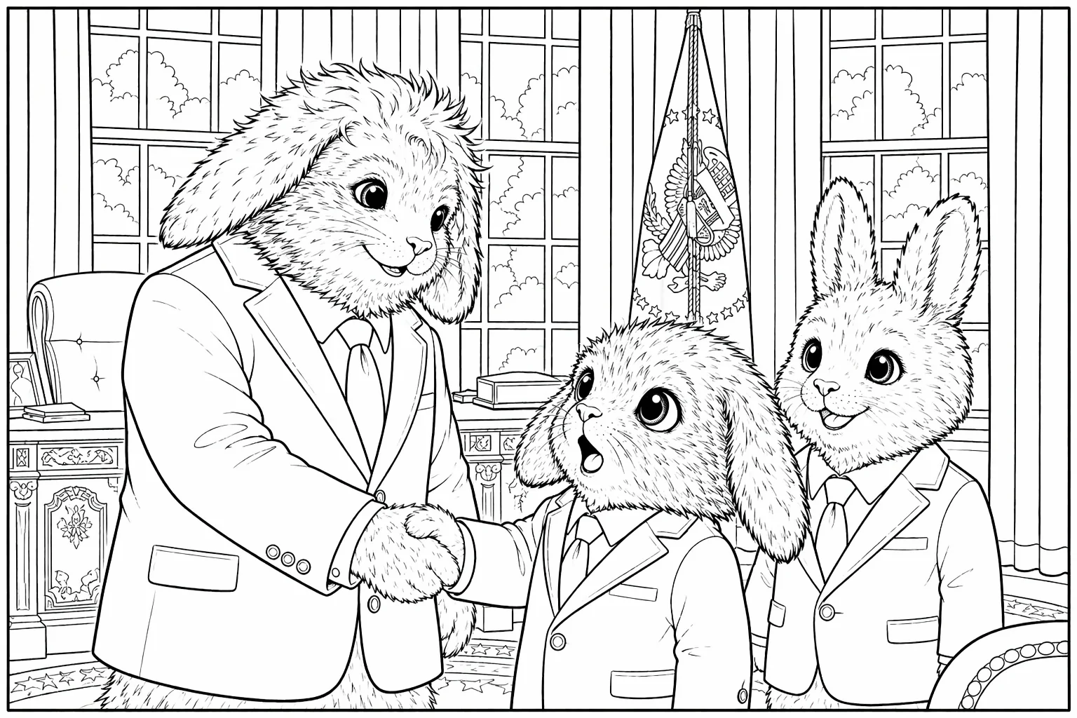 Meeting the President coloring page preview